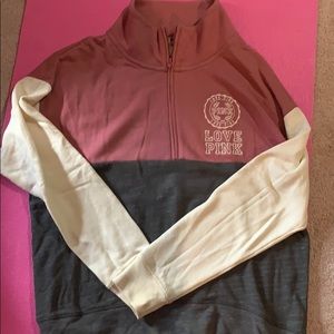 Pink quarter zip sweatshirt